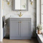Farlow Shaker Floor Standing 800mm 2-Door Basin Vanity Unit - Satin Grey