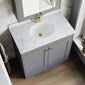 Farlow Shaker Floor Standing 800mm 2-Door Basin Vanity Unit - Satin Grey