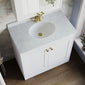 Farlow Shaker Floor Standing 800mm 2-Door Basin Vanity Unit - Satin White