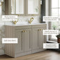 Farlow Shaker Floor Standing 1200mm 4-Door Basin Vanity Unit - Pebble Grey