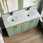 Farlow Shaker Floor Standing 1200mm 4-Door Basin Vanity Unit - Satin Green