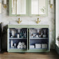 Farlow Shaker Floor Standing 1200mm 4-Door Basin Vanity Unit - Satin Green