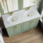 Farlow Shaker Floor Standing 1200mm 4-Door Basin Vanity Unit - Satin Green