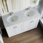 Farlow Shaker Floor Standing 1200mm 4-Door Basin Vanity Unit - Satin White