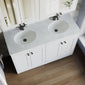 Farlow Shaker Floor Standing 1200mm 4-Door Basin Vanity Unit - Satin White