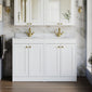 Farlow Shaker Floor Standing 1200mm 4-Door Basin Vanity Unit - Satin White