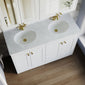 Farlow Shaker Floor Standing 1200mm 4-Door Basin Vanity Unit - Satin White
