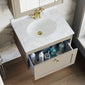 Farlow Shaker Wall Mounted 600mm 1-Drawer Basin Vanity Unit - Pebble Grey
