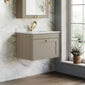 Farlow Shaker Wall Mounted 600mm 1-Drawer Basin Vanity Unit - Pebble Grey