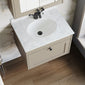Farlow Shaker Wall Mounted 600mm 1-Drawer Basin Vanity Unit - Pebble Grey