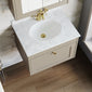 Farlow Shaker Wall Mounted 600mm 1-Drawer Basin Vanity Unit - Pebble Grey