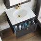 Farlow Shaker Wall Mounted 600mm 1-Drawer Basin Vanity Unit - Satin Soft Black
