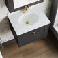 Farlow Shaker Wall Mounted 600mm 1-Drawer Basin Vanity Unit - Satin Soft Black