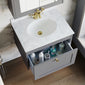 Farlow Shaker Wall Mounted 600mm 1-Drawer Basin Vanity Unit - Satin Grey