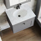 Farlow Shaker Wall Mounted 600mm 1-Drawer Basin Vanity Unit - Satin Grey