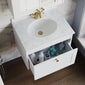 Farlow Shaker Wall Mounted 600mm 1-Drawer Basin Vanity Unit - Satin White