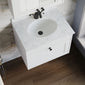 Farlow Shaker Wall Mounted 600mm 1-Drawer Basin Vanity Unit - Satin White