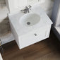 Farlow Shaker Wall Mounted 600mm 1-Drawer Basin Vanity Unit - Satin White