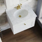 Farlow Shaker Wall Mounted 600mm 1-Drawer Basin Vanity Unit - Satin White
