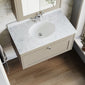 Farlow Shaker Wall Mounted 800mm 1-Drawer Basin Vanity Unit - Pebble Grey