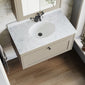 Farlow Shaker Wall Mounted 800mm 1-Drawer Basin Vanity Unit - Pebble Grey