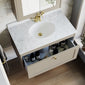Farlow Shaker Wall Mounted 800mm 1-Drawer Basin Vanity Unit - Pebble Grey
