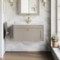 Farlow Shaker Wall Mounted 800mm 1-Drawer Basin Vanity Unit - Pebble Grey