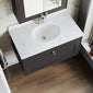 Farlow Shaker Wall Mounted 800mm 1-Drawer Basin Vanity Unit - Satin Soft Black