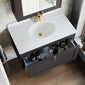 Farlow Shaker Wall Mounted 800mm 1-Drawer Basin Vanity Unit - Satin Soft Black