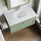 Farlow Shaker Wall Mounted 800mm 1-Drawer Basin Vanity Unit - Satin Green