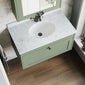 Farlow Shaker Wall Mounted 800mm 1-Drawer Basin Vanity Unit - Satin Green
