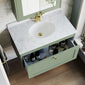 Farlow Shaker Wall Mounted 800mm 1-Drawer Basin Vanity Unit - Satin Green