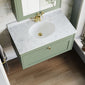 Farlow Shaker Wall Mounted 800mm 1-Drawer Basin Vanity Unit - Satin Green
