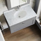 Farlow Shaker Wall Mounted 800mm 1-Drawer Basin Vanity Unit - Satin Grey