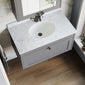 Farlow Shaker Wall Mounted 800mm 1-Drawer Basin Vanity Unit - Satin Grey