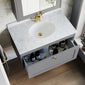 Farlow Shaker Wall Mounted 800mm 1-Drawer Basin Vanity Unit - Satin Grey