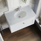Farlow Shaker Wall Mounted 800mm 1-Drawer Basin Vanity Unit - Satin White