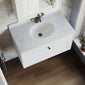 Farlow Shaker Wall Mounted 800mm 1-Drawer Basin Vanity Unit - Satin White