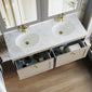 Farlow Shaker Wall Mounted 1200mm 2-Drawer Basin Vanity Unit - Pebble Grey
