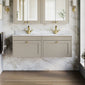 Farlow Shaker Wall Mounted 1200mm 2-Drawer Basin Vanity Unit - Pebble Grey
