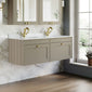 Farlow Shaker Wall Mounted 1200mm 2-Drawer Basin Vanity Unit - Pebble Grey