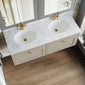 Farlow Shaker Wall Mounted 1200mm 2-Drawer Basin Vanity Unit - Pebble Grey