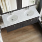 Farlow Shaker Wall Mounted 1200mm 2-Drawer Basin Vanity Unit - Satin Soft Black