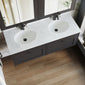 Farlow Shaker Wall Mounted 1200mm 2-Drawer Basin Vanity Unit - Satin Soft Black