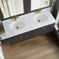Farlow Shaker Wall Mounted 1200mm 2-Drawer Basin Vanity Unit - Satin Soft Black