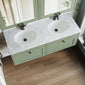 Farlow Shaker Wall Mounted 1200mm 2-Drawer Basin Vanity Unit - Satin Green
