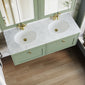 Farlow Shaker Wall Mounted 1200mm 2-Drawer Basin Vanity Unit - Satin Green