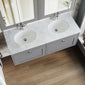 Farlow Shaker Wall Mounted 1200mm 2-Drawer Basin Vanity Unit - Satin Grey