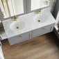 Farlow Shaker Wall Mounted 1200mm 2-Drawer Basin Vanity Unit - Satin Grey