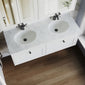 Farlow Shaker Wall Mounted 1200mm 2-Drawer Basin Vanity Unit - Satin White